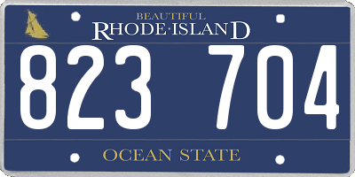 RI license plate 823704