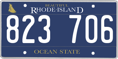 RI license plate 823706