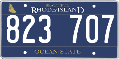 RI license plate 823707