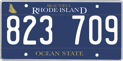 RI license plate 823709
