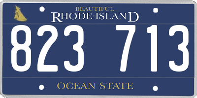 RI license plate 823713