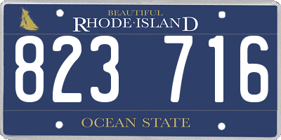 RI license plate 823716