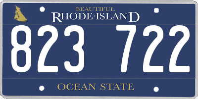 RI license plate 823722