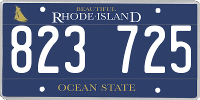 RI license plate 823725