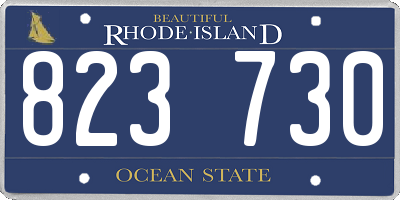 RI license plate 823730
