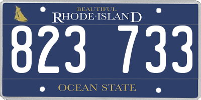 RI license plate 823733