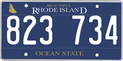 RI license plate 823734