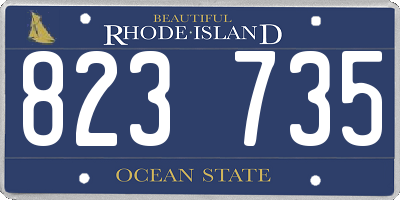 RI license plate 823735