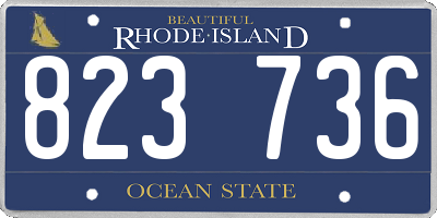 RI license plate 823736