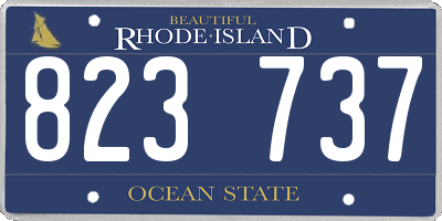 RI license plate 823737