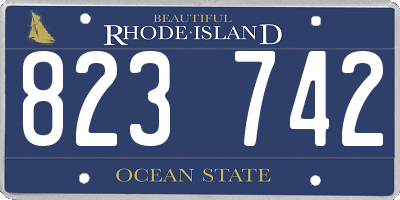 RI license plate 823742
