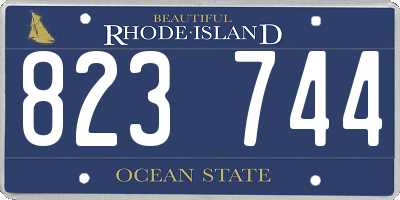 RI license plate 823744