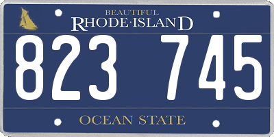 RI license plate 823745