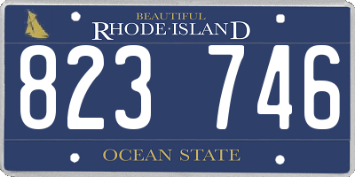 RI license plate 823746