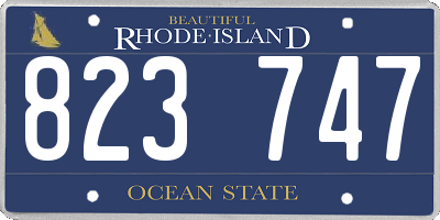 RI license plate 823747