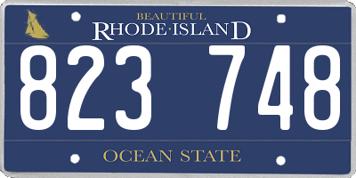 RI license plate 823748