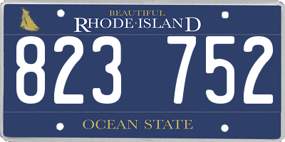 RI license plate 823752
