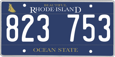 RI license plate 823753