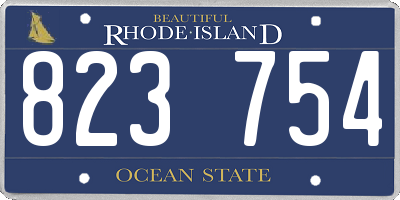 RI license plate 823754