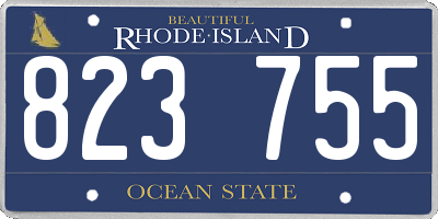 RI license plate 823755