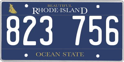 RI license plate 823756