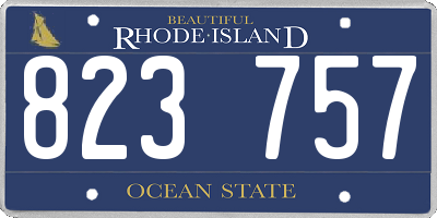 RI license plate 823757