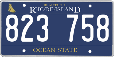 RI license plate 823758