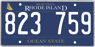 RI license plate 823759