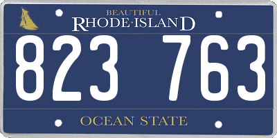 RI license plate 823763