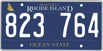 RI license plate 823764