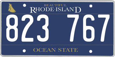 RI license plate 823767