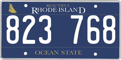 RI license plate 823768