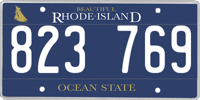 RI license plate 823769