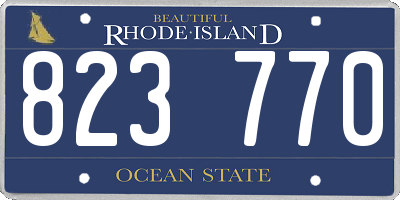 RI license plate 823770