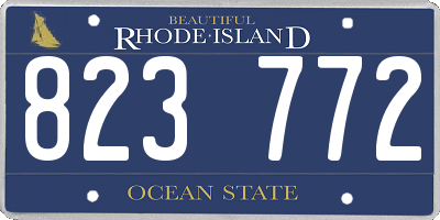 RI license plate 823772