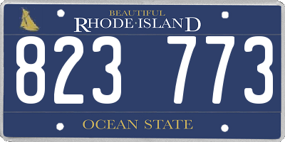 RI license plate 823773