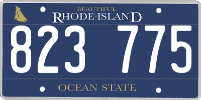 RI license plate 823775