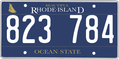 RI license plate 823784
