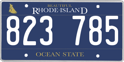 RI license plate 823785