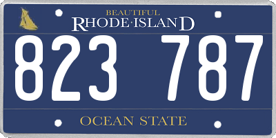 RI license plate 823787
