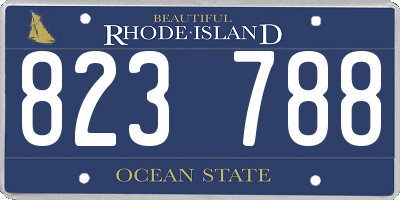 RI license plate 823788