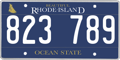 RI license plate 823789