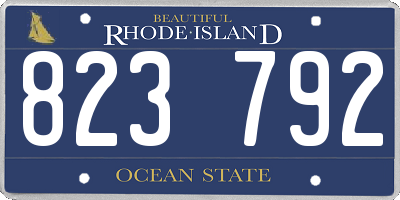 RI license plate 823792
