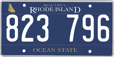 RI license plate 823796