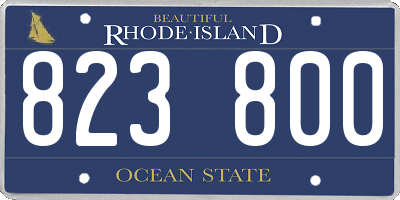 RI license plate 823800