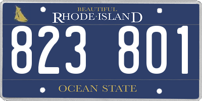 RI license plate 823801
