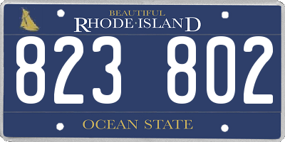 RI license plate 823802
