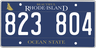 RI license plate 823804