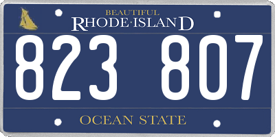 RI license plate 823807