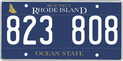 RI license plate 823808